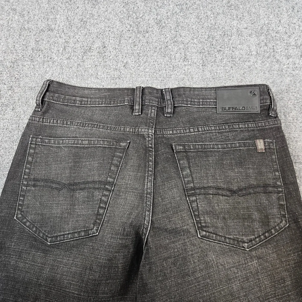 Buffalo David Bitton Jackson Straight Stretch Jeans Mens 32x32 Faded Black Denim - Picture 9 of 11
